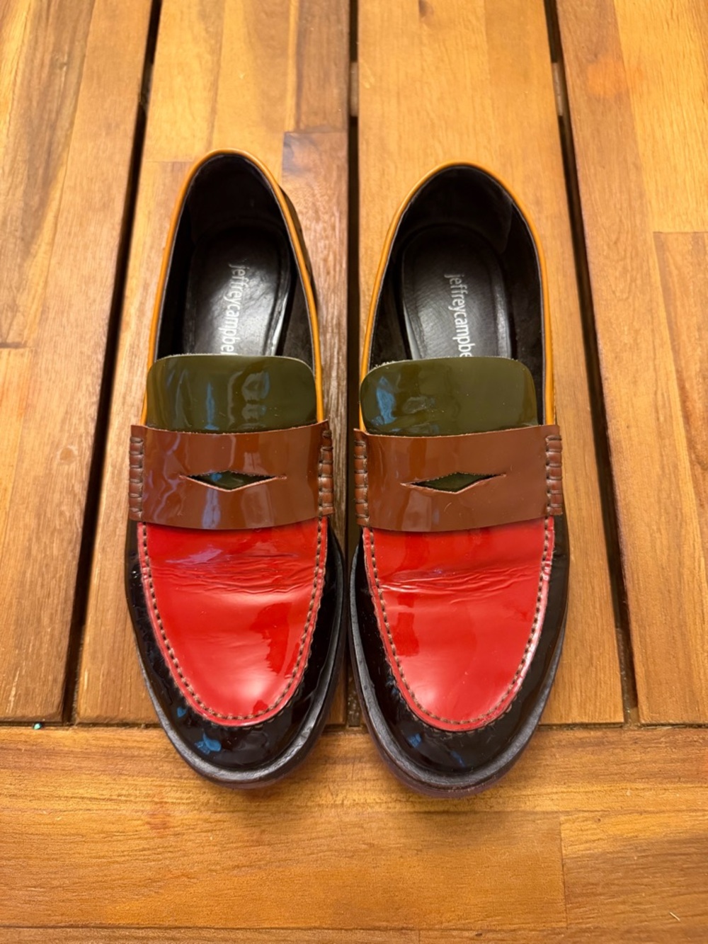 Jeffrey Campbell Colorblock Patent Leather Penny Loafers Women’s Size 9